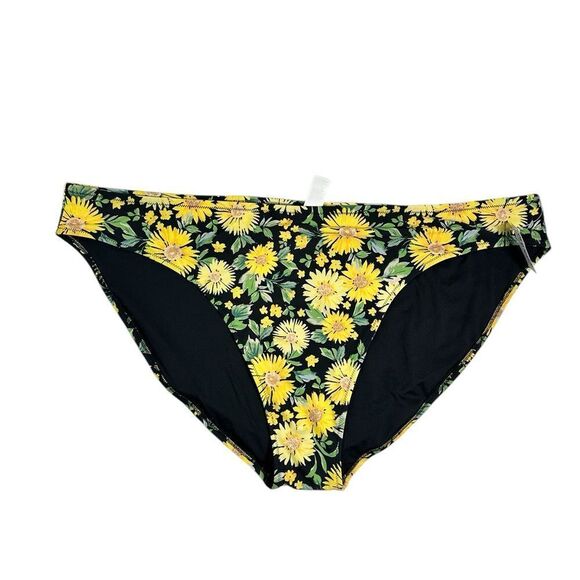 NWT Old Navy Plus Size Black Yellow Sunflower Bikini Swim Bottoms Size 3X/24-26 - Picture 8 of 10